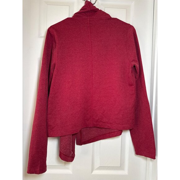 Patagonia Women's Burgundy Red Asymmetrical Button Cardigan Jacket Fall Fashion - Picture 5 of 7
